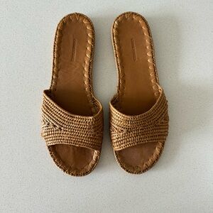 Carrie Forbes Hand Woven Rafia Slides